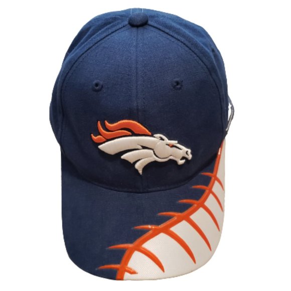 Reebok Denver Broncos Football Cap Hat Men's OS Navy Blue Embroidered Retro 90s - Picture 1 of 11